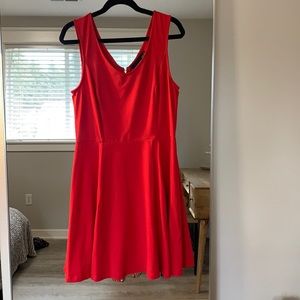 Red Fit and Flare Stretchy Dress.